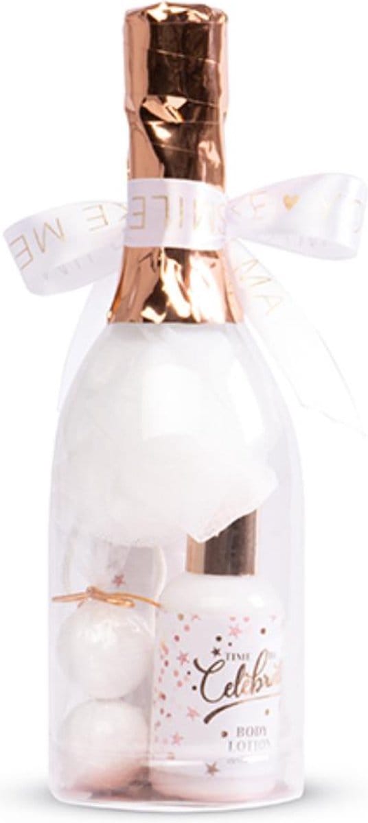 Champagnefles Bad- en Douchegel Giftset