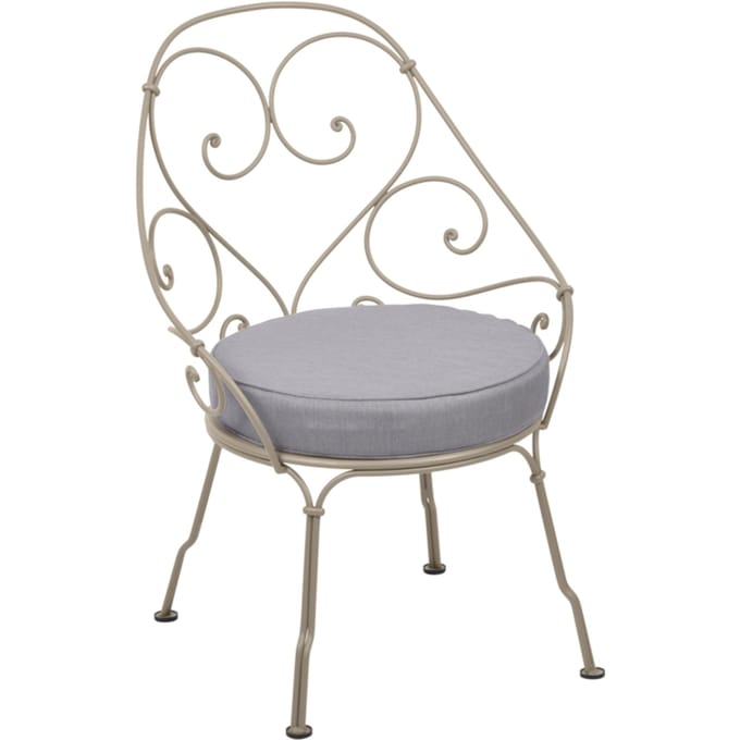 Fermob - 1900 Fauteuil Cabriolet - 14 muskaat - flanelgrijs - beige