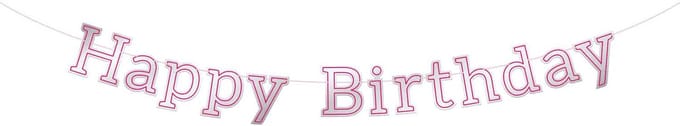 Folat - Letterslinger Glossy Pink Happy Birthday - 3 meter