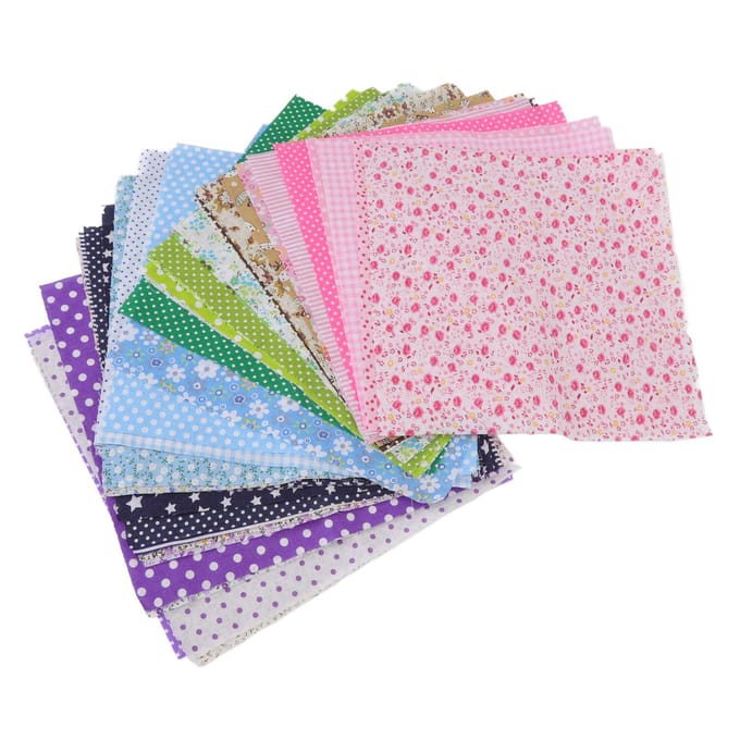 Katoenen Quiltstof 9,8x9,8in Diverse Kleuren Gemakkelijk Strijken Multifunctioneel Bloemen Patchworkstof voor Knutselen DIY 42 gray