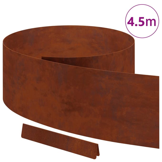 vidaXL - Grasafscherming - 450 - x - 25 - cm - weervast - staal - Roestig