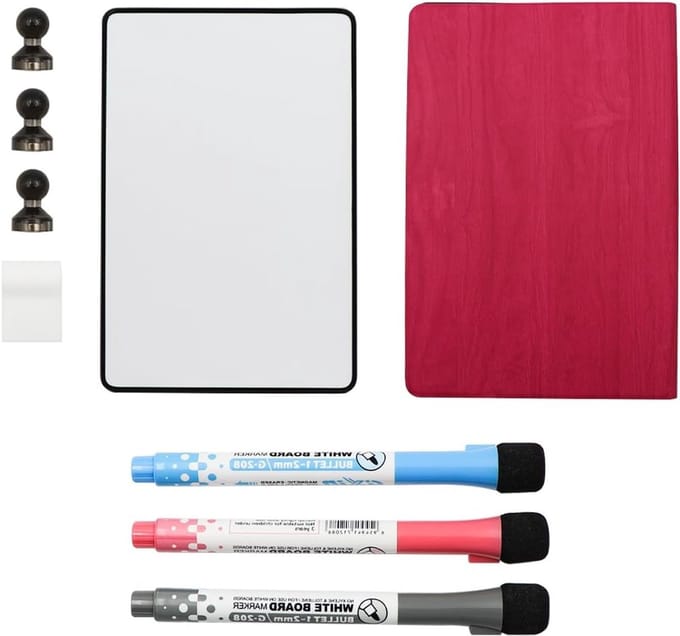 Vouwbaar Mini Magnetisch Whiteboard A4, Drooguitwisbaar Bureau Whiteboard met Draagbare Functie, Ideaal voor Notities en Plannen