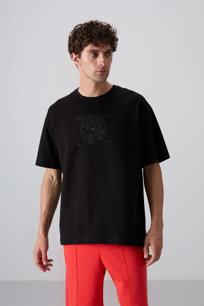 Oversized Katoenmix Crewneck T-Shirt