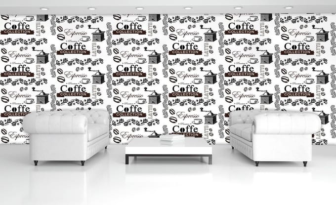 Coffee Pattern Photo Wallcovering