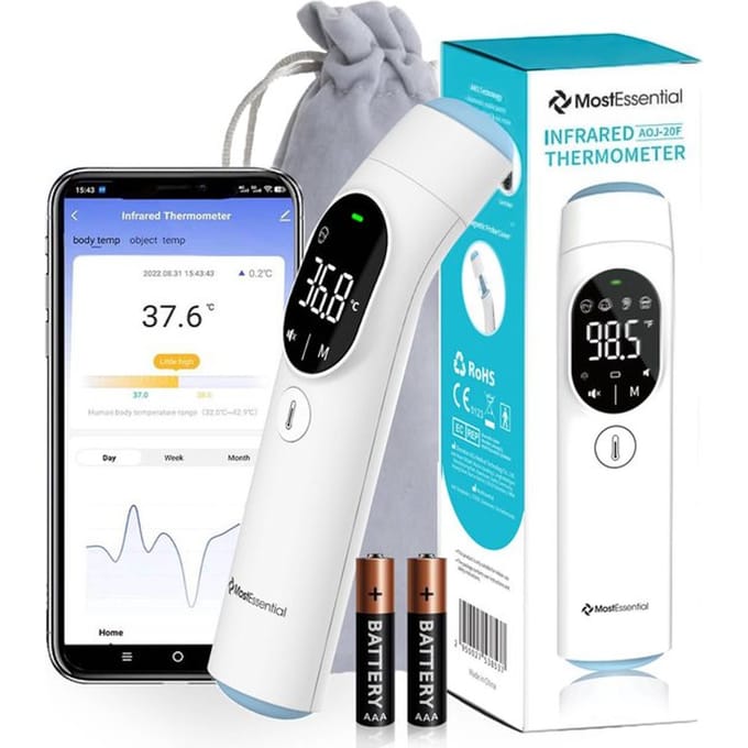 MostEssential Infrarood Thermometer PRO - Contactloos - Voorhoofd & Oor
