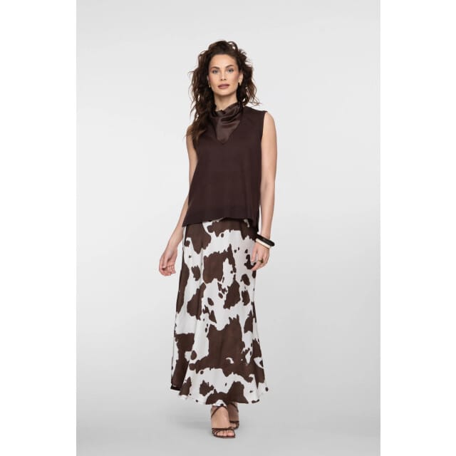 Geisha Rok Maxi Rok Cowprint 66029 70 Off-white/brown Dames Maat - S