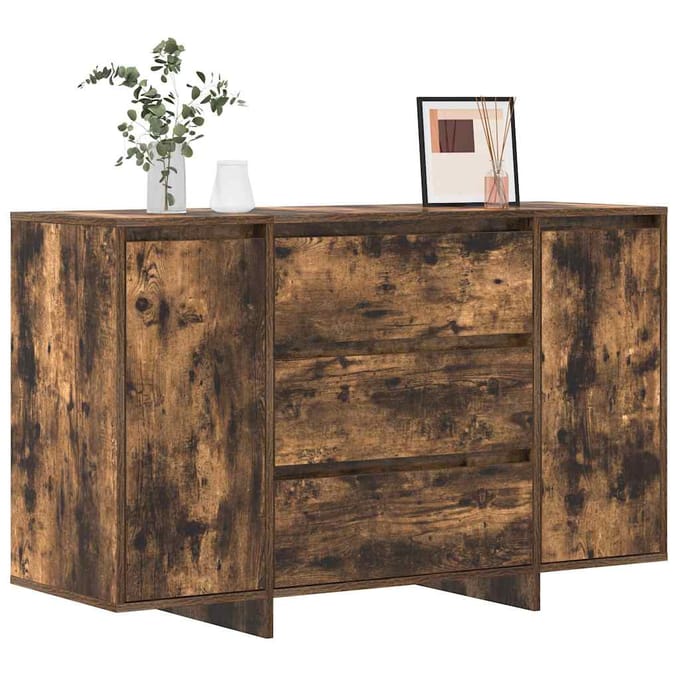vidaXL - Dressoir - Rook - Eiken - 120 - x - 41 - x - 75 - cm - Bewerkt - hout
