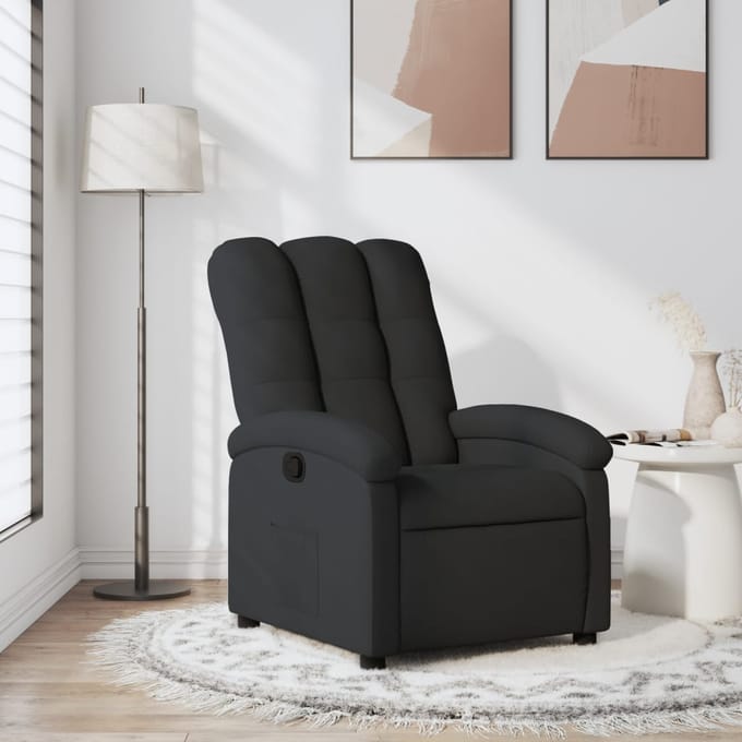 vidaXL - Fauteuil - verstelbaar - stof - zwart