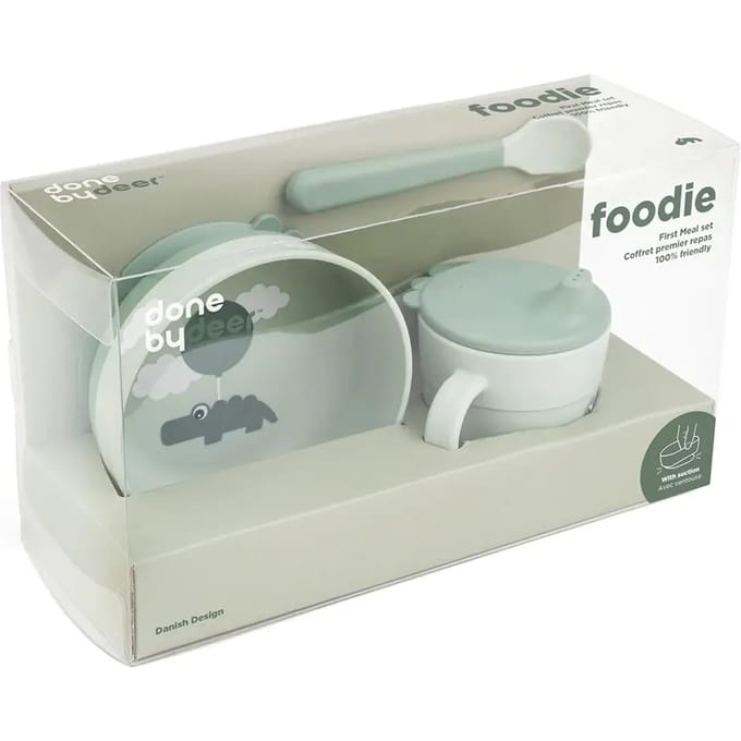 Bordservies eerste maaltijd met zuignap baby Done by Deer Happy clouds