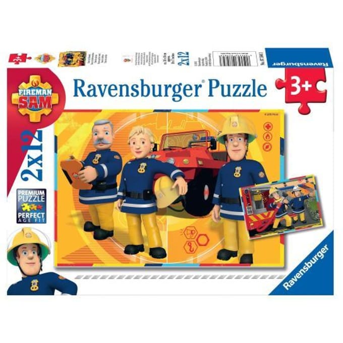 Ravensburger puzzel Brandweerman Sam aan het werk- 2x12 stukjes - kinderpuzzel