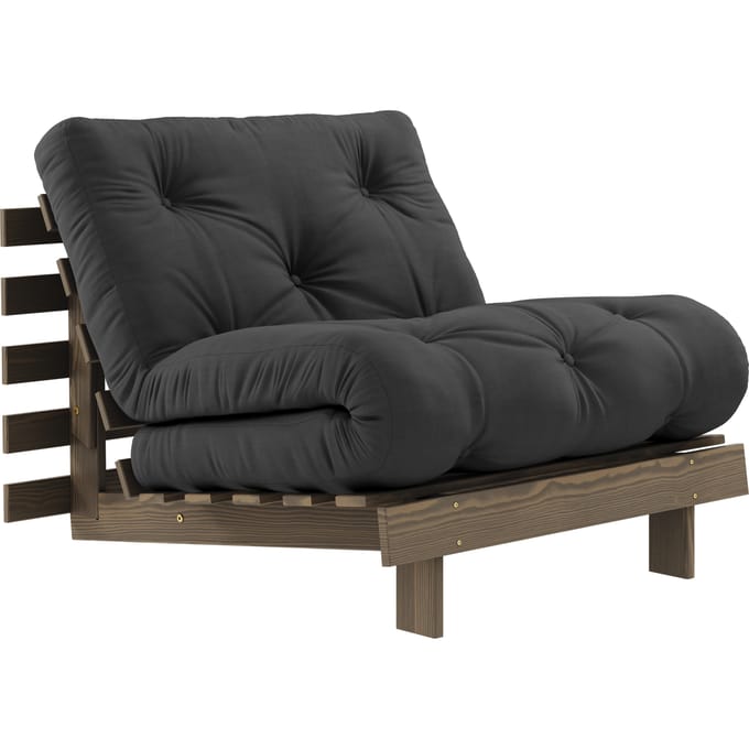 Karup Slaapbank Roots 90 - 734 Dark Grey - 106 carob brown lacquered