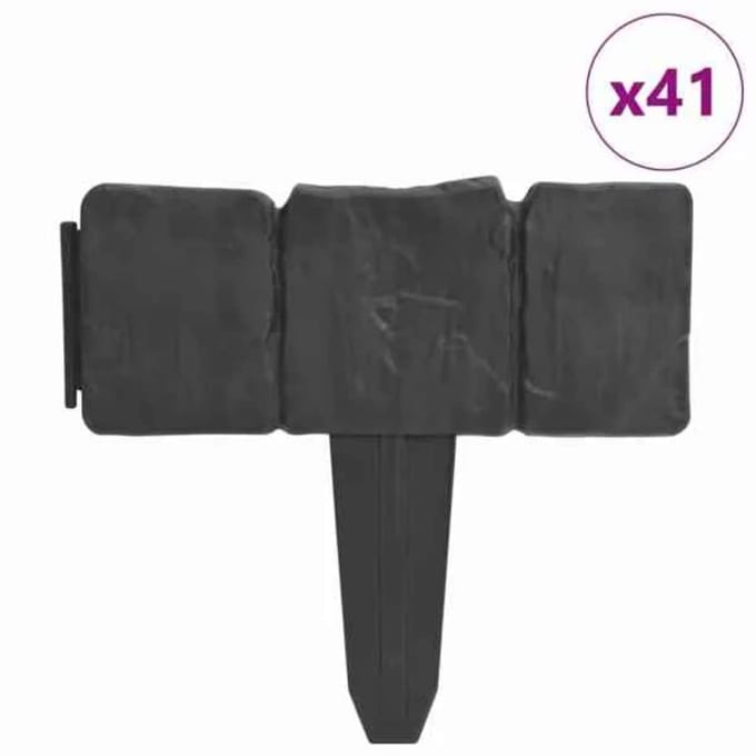 vidaXL - Gazonranden - 41 - st - steen-look - 10 - m - kunststof