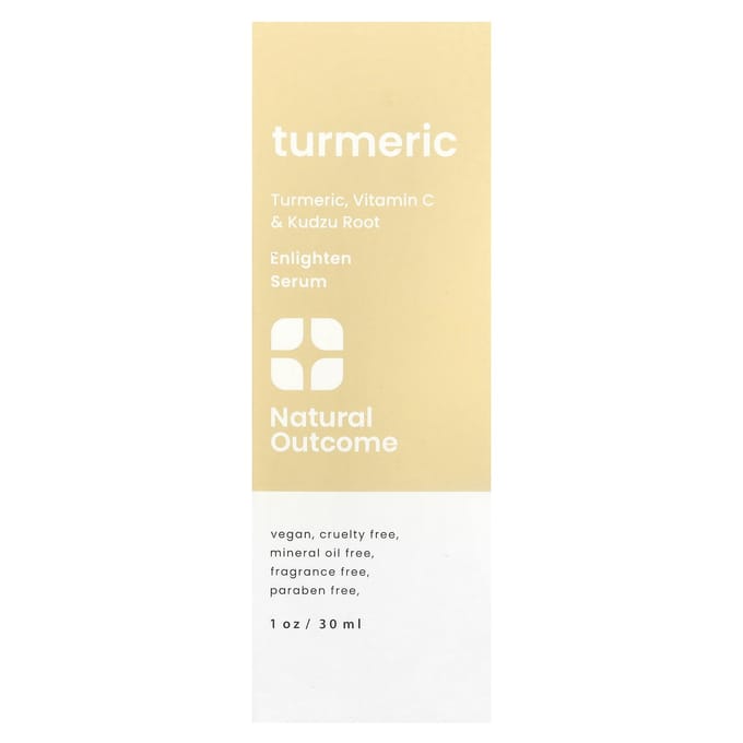 Natural Outcome, Sérum éclaircissant au curcuma, sans parfum, 1 oz (30 ml) brown