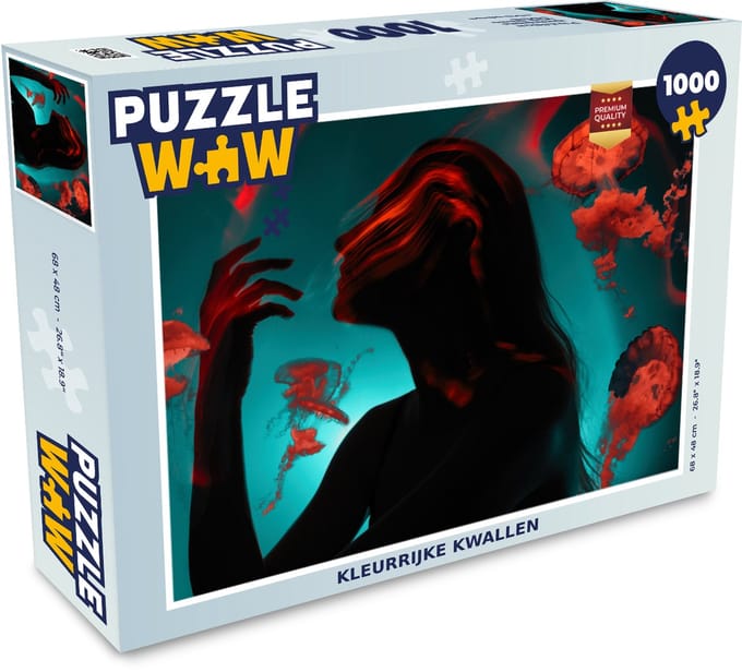 Puzzel Vrouw - Kwal - Rood - Abstract - Legpuzzel - Puzzel 1000 stukjes volwassenen