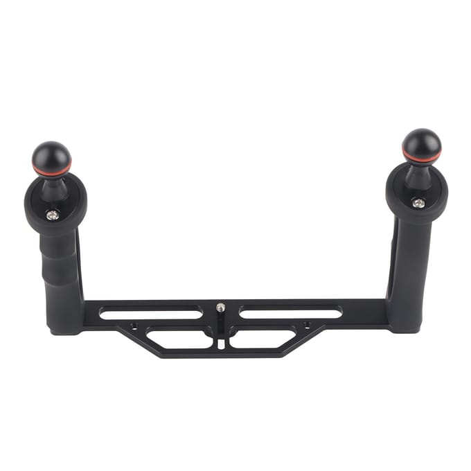 Dubbele Handgreep Aluminium Tray Stabilisator Rig Duiken Onderwater Camera Behuizingen Tray black