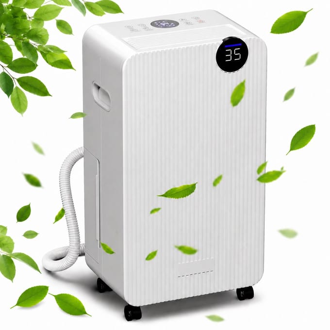 ECTEATOY® Luchtontvochtiger met 12L per dag - 2.1L Waterreservoir - LED display - Timer kinderbeveiliging - Wit