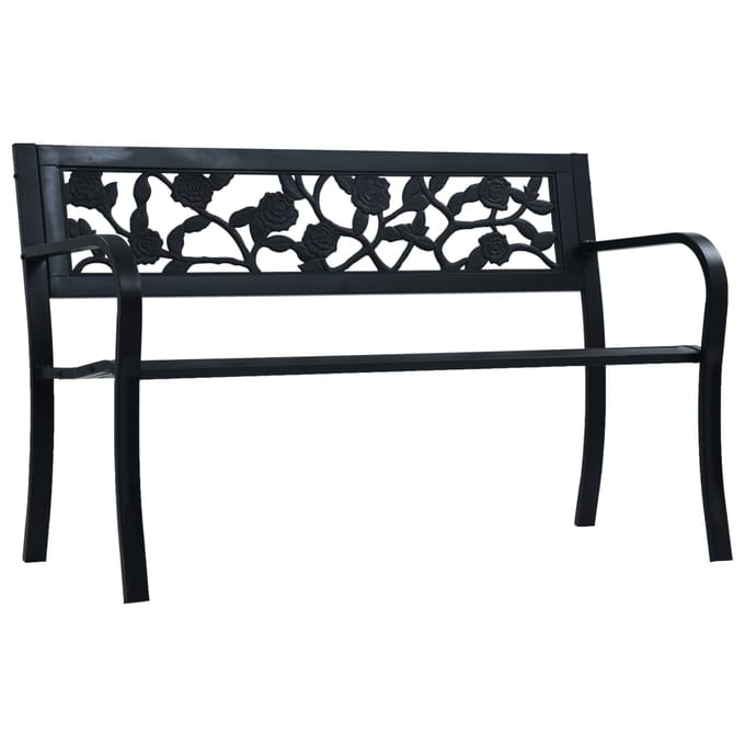 vidaXL - Tuinbank - 125 - cm - staal - zwart