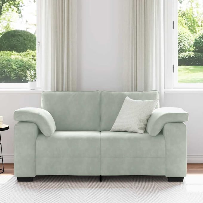 vidaXL - Loveseat - bank - 160x77x82 - cm - fluweel - lichtgrijs
