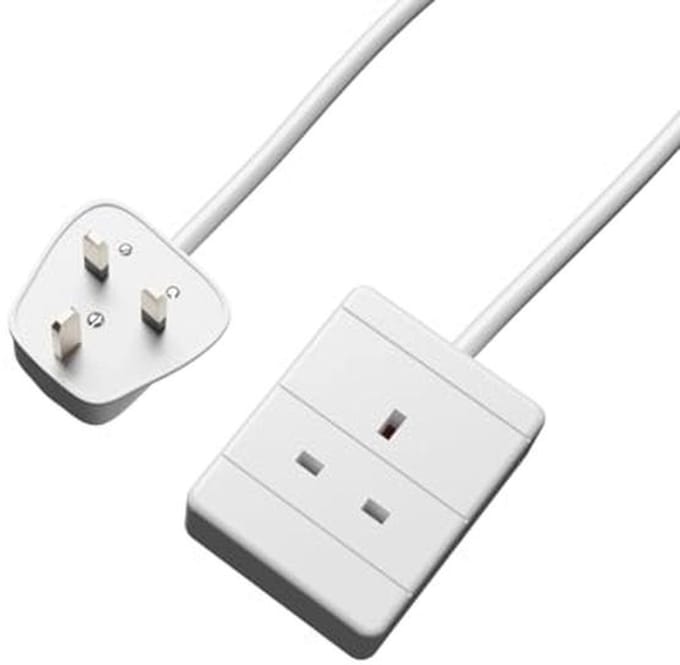Verlengsnoer Voedingskabel met UK Pin Plug, 13A, Enkele Socket (1m)