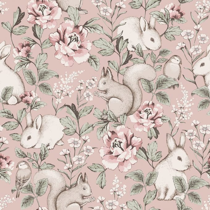 Boråstapeter Vliesbehang 7476 - Newbie2 - Botanisch Roze - 53cm x 10.05m