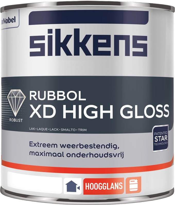 Sikkens Rubbol XD High Gloss - Zwart 1 ltr
