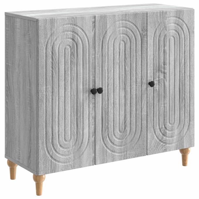vidaXL - Dressoir - Grijs - sonoma - 89 - x - 34,5 - x - 80 - cm - Bewerkt - hout