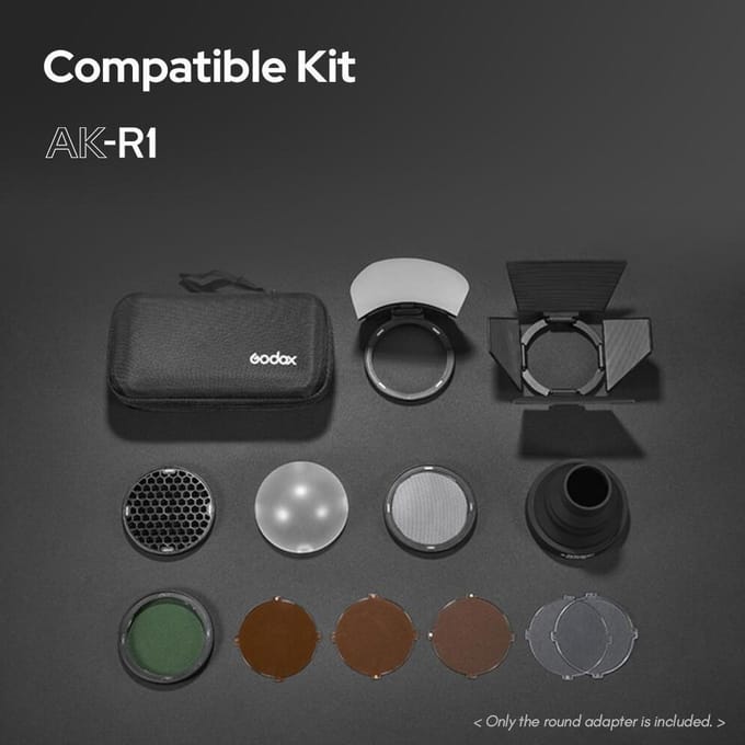 Godox MF-CB ronde adapter voor Godox MF12 macroflitser AK-R1-serie accessoires zwart