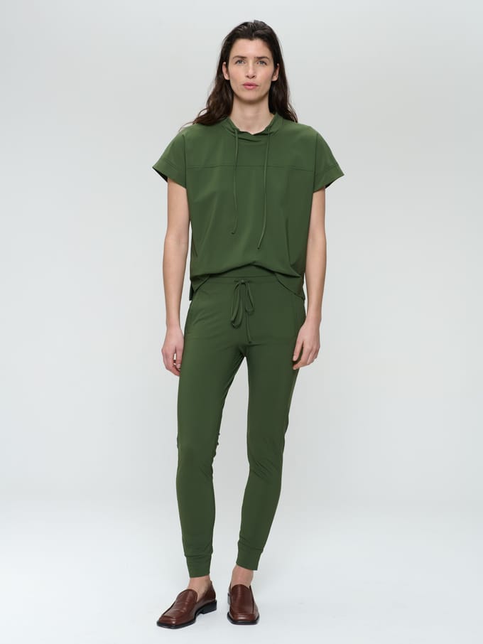 John stretch technical jersey pants | Oliva green - Oliva green / XS