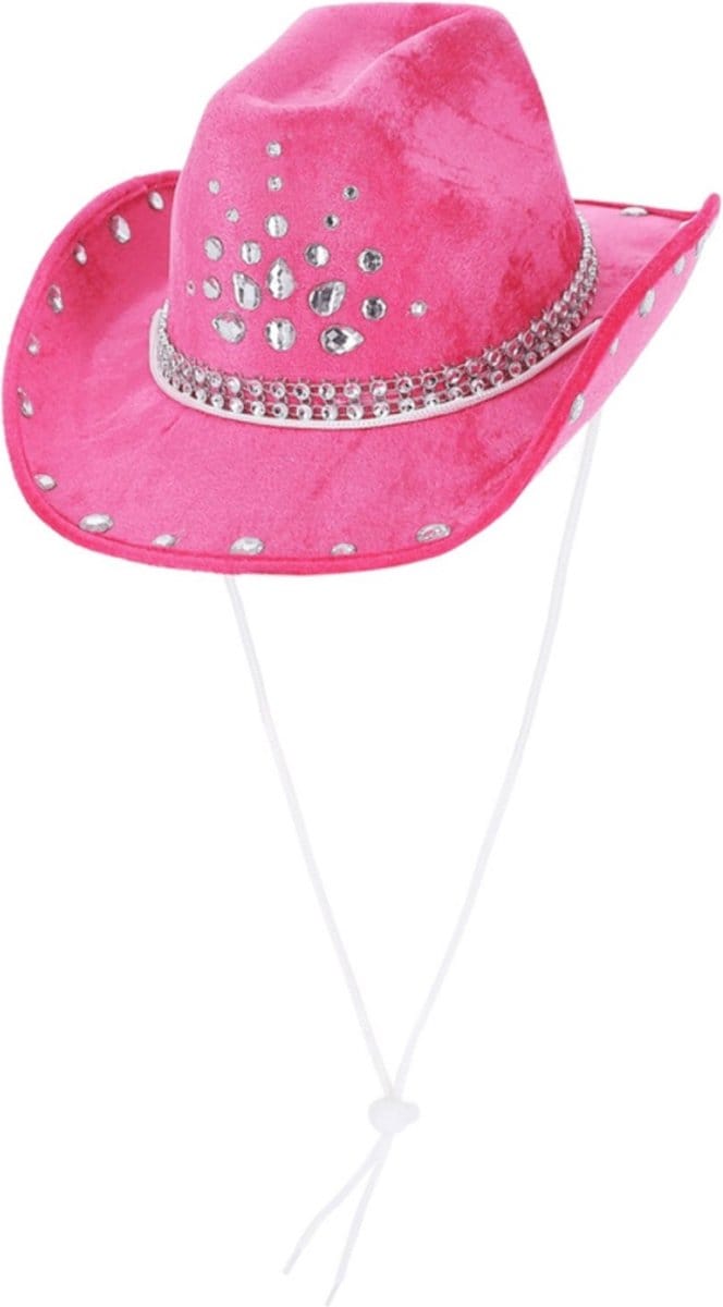 Smiffys Kostuum Hoed Rhinestone Cowboy Hat Roze