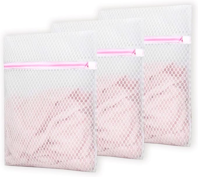Set van 3 Herbruikbare Mesh Waszakken met Ritsen, 12"x16" voor Delicate Kleding, Ondergoed en Reizen