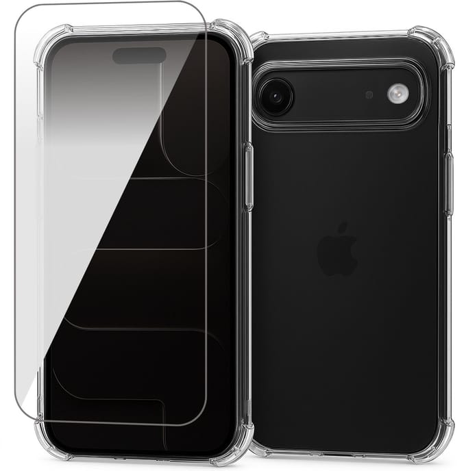 Hoesje geschikt voor iPhone 17 Air - Screenprotector Glas - Shockproof Transparant