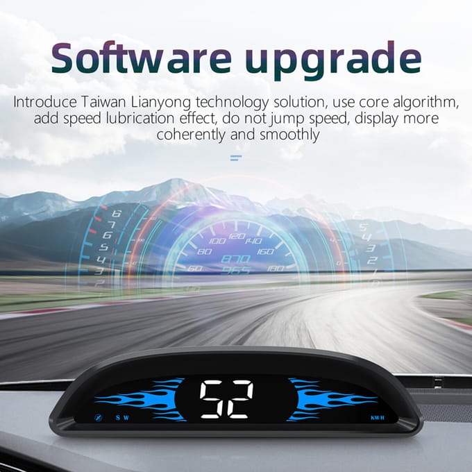 Auto HUD Head-up Display Digitale GPS-navigatie Snelheidsmeter GPS Dual System-scherm met zwart