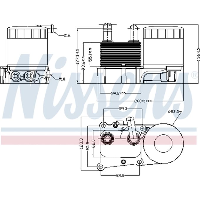 Olie radiator, motorolie NISSENS 90706