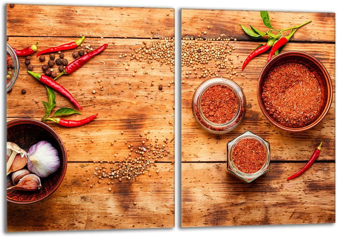 TMK ArtDeko - Serie - Glazen Beschermplaat - Chilli - 2x40x52