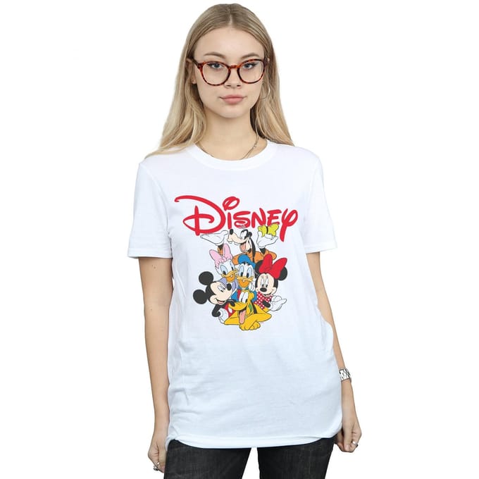 Disney Dames/Dames Mickey Mouse Crew Katoenen Vriend T-shirt (Wit)