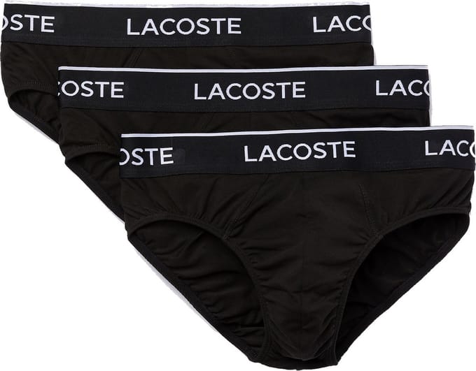 Lacoste Zwarte Heren Slips Casual Briefs Zwart 3-Pack - Maat M
