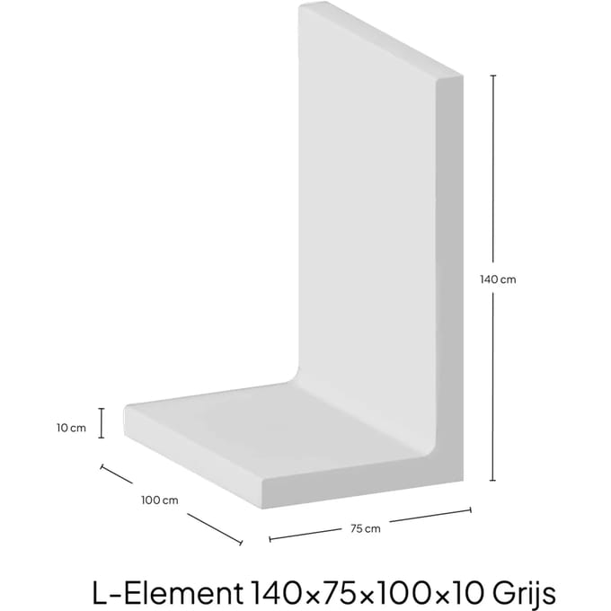 L-Element 140x75x100x10cm Zichtbeton