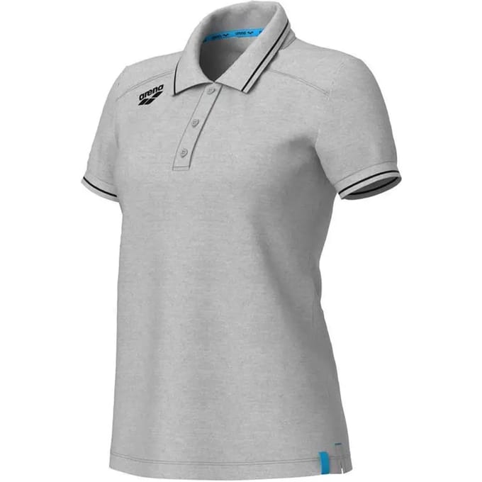 Arena Dames Poloshirt Team Solid Cotton Heather-Grijs