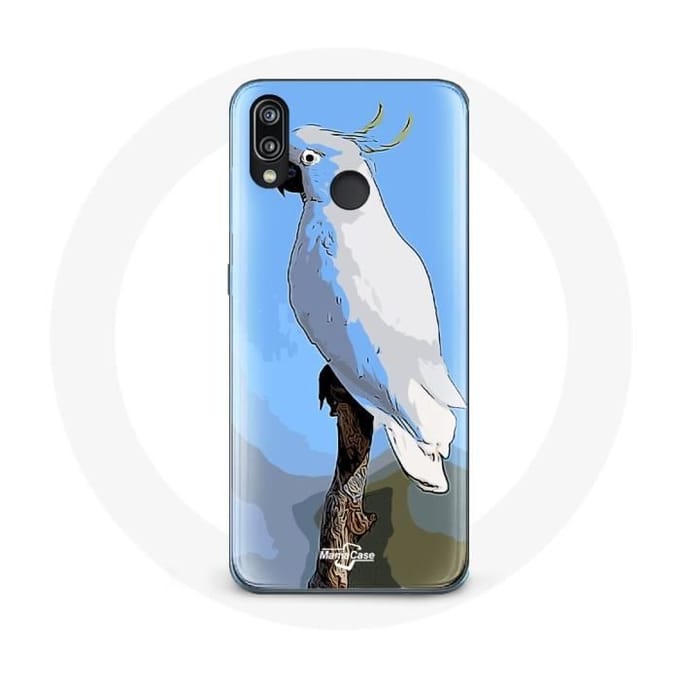 Case voor Huawei P20 Lite Kaketoe Papegaaien Witte Vogels wit