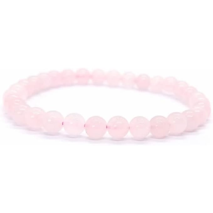 Bracelet - Quartz Rose - 8mm - Pierre Naturelle - Bijoux Lithothérapie - Idée Cadeau white