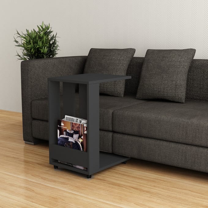 Asir - Bijzettafel - Antraciet - 37 x 45 x 60 cm