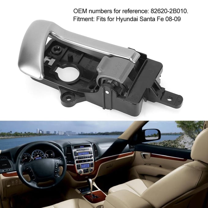 Poignée de porte intérieure avant droite 826202B010 Convient pour Hyundai Santa Fe 0809 gray