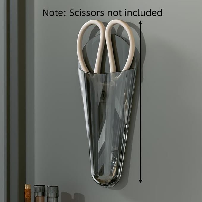 1 pièce Support mural ciseaux sans perçage - Organisateur multifonctionnel en plastique PET pour ciseaux et petits objets, Design transparent pour une visibilité facile,