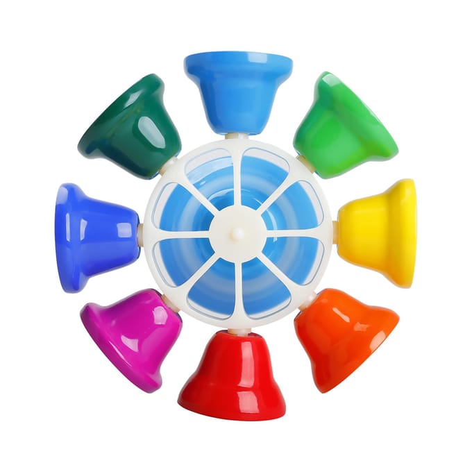 Instrument de percussion à 8 notes avec clochette et support pour enfants multicolore