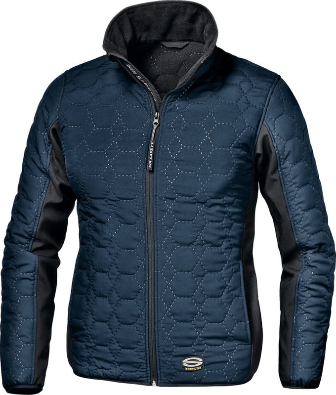 SIR SAFETY THERMO LADIES Softshell Werkjas DAMES Veiligheidsjas Marine Zwart - Winddicht - Gevoerd - Elastische Boorden