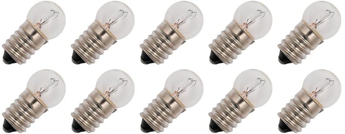 Signaallamp E14 60V 3W - 50 mAh - 10 stuks - G18 Gloeilamp Ø18mm - 35mm - 2500K - Dimbaar