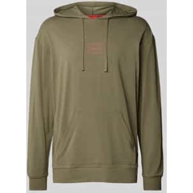 Hoodie met labelprint, model 'Laze'