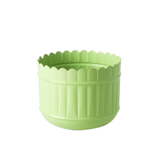Rice metalen bloempot, formaat 12 x 14 cm., kleur groen