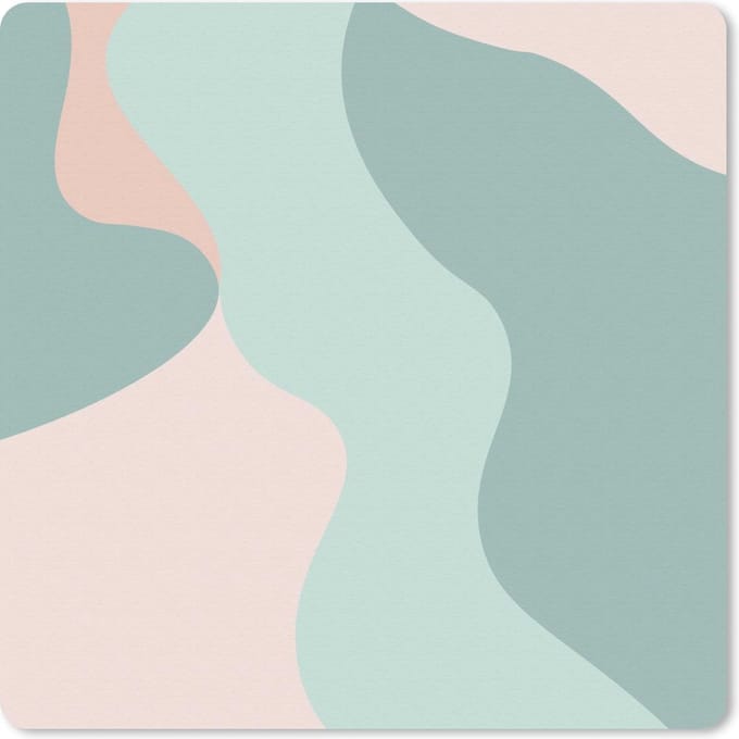 Muismat 20x20 cm - Mousepad Zomer - Vormen - Pastel - Muismatten