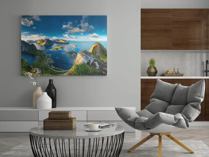 Canvas Schilderij - Landschap - Herfstbomen - 90x60x2 cm